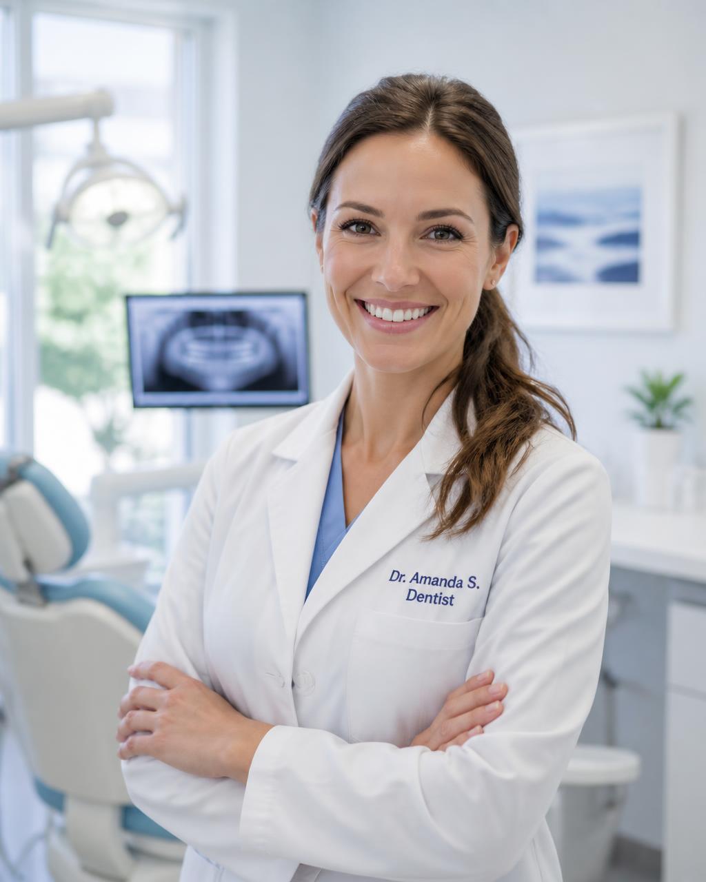 Dr. Amanda Shah, lead dentist at BrightSmile Dental